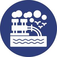 Water pollution Glyph Circle Icon vector