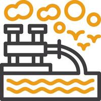 Water pollution Glyph Two Color Icon vector