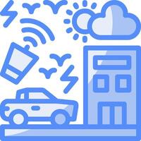 Noise pollution Line Filled Blue Icon vector