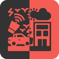 Noise pollution Red Inverse Icon vector