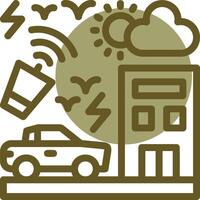 Noise pollution Linear Circle Icon vector