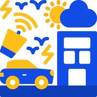 Noise pollution Flat Two Color Icon vector