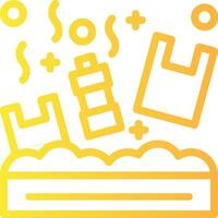 Plastic pollution Linear Gradient Icon vector