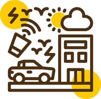 Noise pollution Yellow Lieanr Circle Icon vector