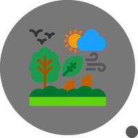 deforestación plano sombra icono vector