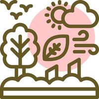 Deforestation Linear Circle Icon vector