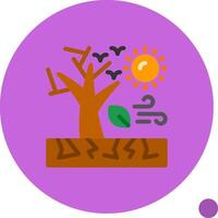 Desertification Flat Shadow Icon vector