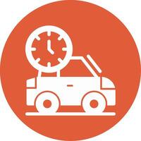 Car with clock Line Two Color Icon vector