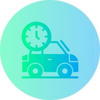 coche con reloj degradado circulo icono vector