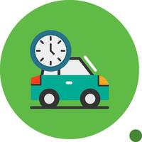 Car with clock Flat Shadow Icon vector