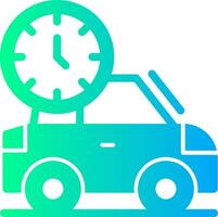 coche con reloj sólido multi degradado icono vector