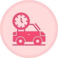 coche con reloj multicolor circulo icono vector