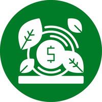 Green fundraising Glyph Circle Icon vector