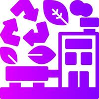 Green recycling center Solid Multi Gradient Icon vector