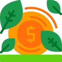 verde recaudación de fondos plano icono vector