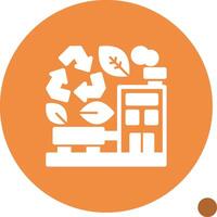 Green recycling center Glyph Shadow Icon vector