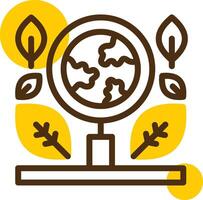 Green research Yellow Lieanr Circle Icon vector