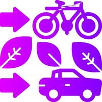 Green transportation options Solid Multi Gradient Icon vector