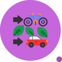 Green transportation options Flat Shadow Icon vector