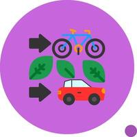 Green transportation options Flat Shadow Icon vector