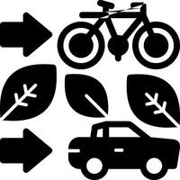 Green transportation options Glyph Icon vector