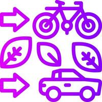 Green transportation options Linear Gradient Icon vector