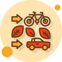 Green transportation options Filled Shadow Circle Icon vector