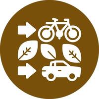 Green transportation options Glyph Circle Icon vector