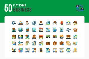 50 Business Flat Icon Sheet vector