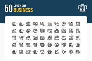 50 Business Line Icon Sheet vector