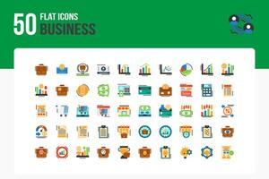 50 Business Flat Icon Sheet vector