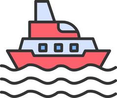 icono de vector de barco