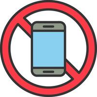 No Mobile Phone Vector Icon