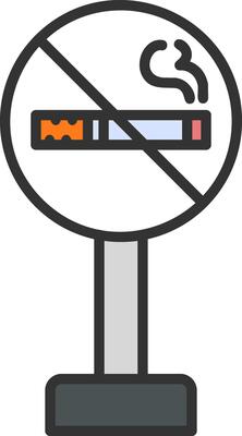 No Smoking Sign Board Vector Icon