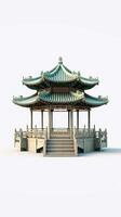 AI generated chinese style jade green gazebo pagoda, ai photo