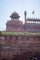 arquitectónico detalles de lal qila - rojo fuerte situado en antiguo Delhi, India, ver dentro Delhi rojo fuerte el famoso indio puntos de referencia foto