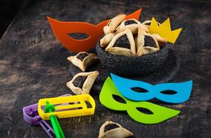 Jewish holiday Purim celebration concept photo