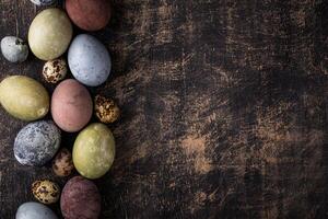 Easter eggs painted with natural dye photo