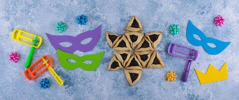 Jewish holiday Purim celebration concept photo