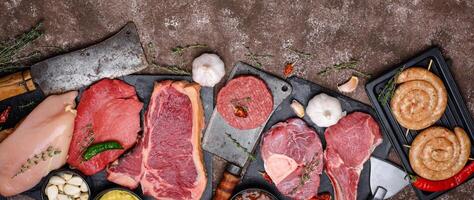 Assortment of various types of meat photo