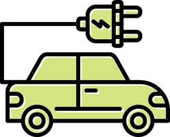 icono de vector de coche eléctrico