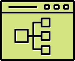 en línea diagrama de flujo vector icono