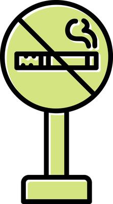 No Smoking Sign Board Vector Icon