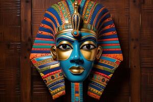 AI generated Pharaoh mask colorful. Generate Ai photo