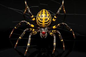 AI generated Orb weaver spider arabesca predator. Generate Ai photo