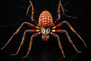 AI generated Nocturnal Orb weaver spider arabesca predator. Generate Ai photo