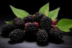 AI generated Earthy Organic mulberry. Generate Ai photo