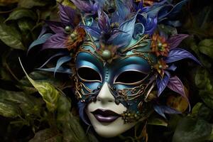 AI generated Painted mask plants. Generate Ai photo