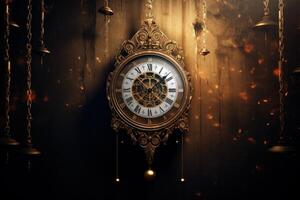 AI generated Pendulum clock mockup. Generate Ai photo