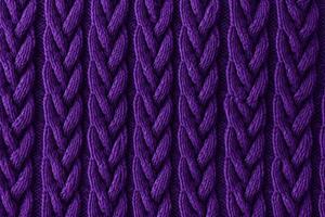 AI generated Warm Purple sweater pattern yarn. Generate Ai photo